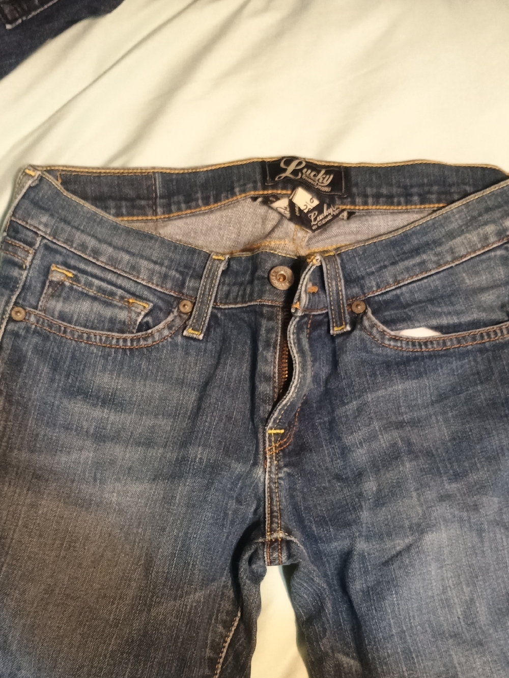 Lucky Brand Women's Bootcut  Dark Blue Washed Jeans